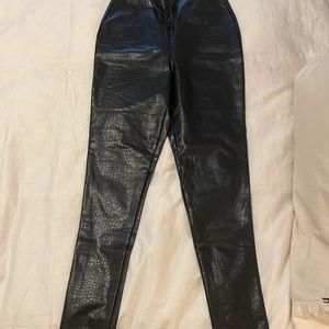 NET express faux snakeskin leather leggings
